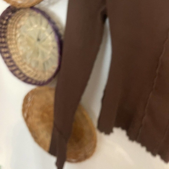 Women's TOPSHOP Cropped Collared Sweatshirt in Brown Size 2 Xs Trendy - Picture 8 of 9